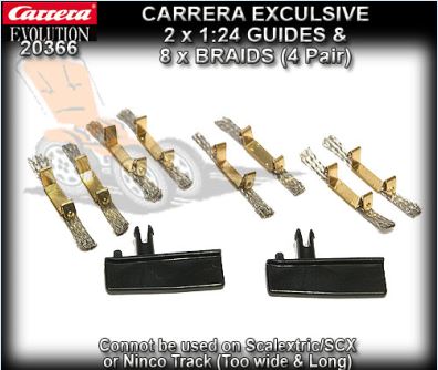 CARRERA 1:32 & 1:24 GUIDES 20366 - 2 x guides & 8 x braids