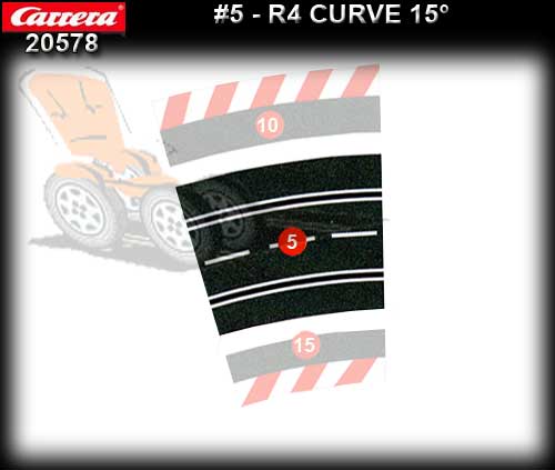 CARRERA TRACK 205781 - Curve R4/15 degree - single piece