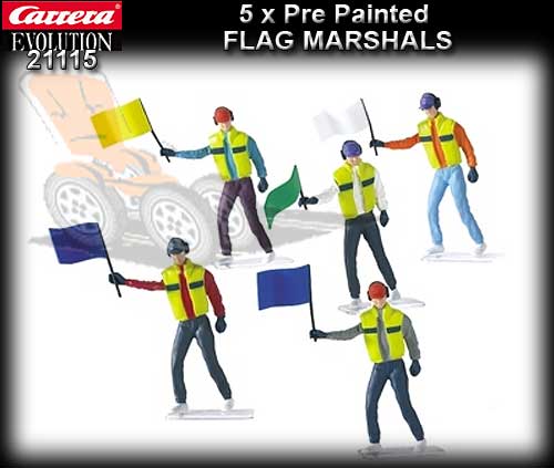CARRERA SCENERY 21115 - set of 5 figures - Flag Marshalls