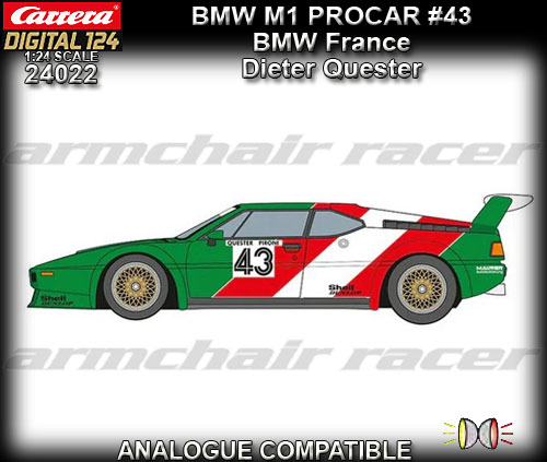 CARRERA DIGITAL 1:24 24022 - BMW M1 Procar - Dieter Quester #43