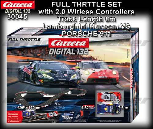 CARRERA DIGITAL 132 SET 30045 - Full Throttle - 8.0m / 2 cars