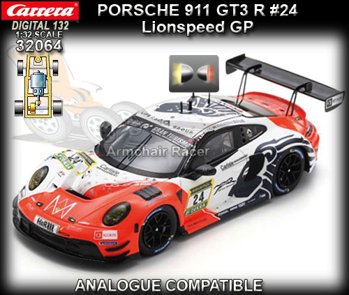 CARRERA DIGITAL 132 32064 - Porsche 911 GT3 #24 - Lionspeed GP