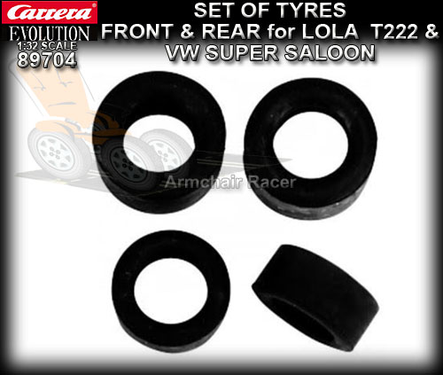 CARRERA TYRES 89704 - 4 x tyres to suit Lola T222 and VW Saloon
