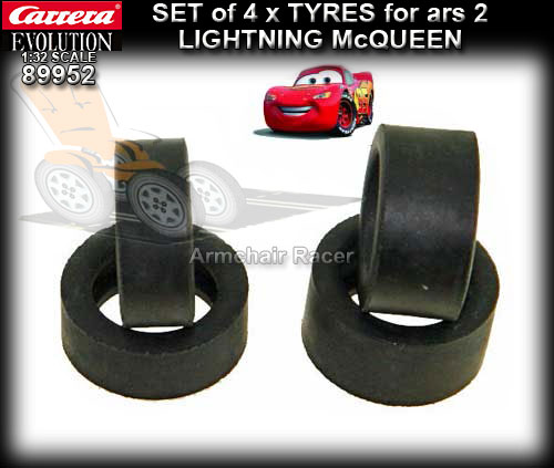 CARRERA TYRES 89952 - 4 x tyres to suit Disney Lightning McQueen