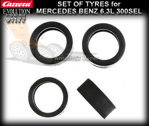 CARRERA TYRES 91177 - 4 x tyres to suit Mercedes Benz 6.3 300SEL