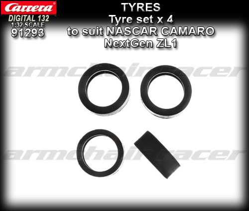 CARRERA TYRES 91293 - 4 x tyres for NASCAR Camaro NextGen ZL1