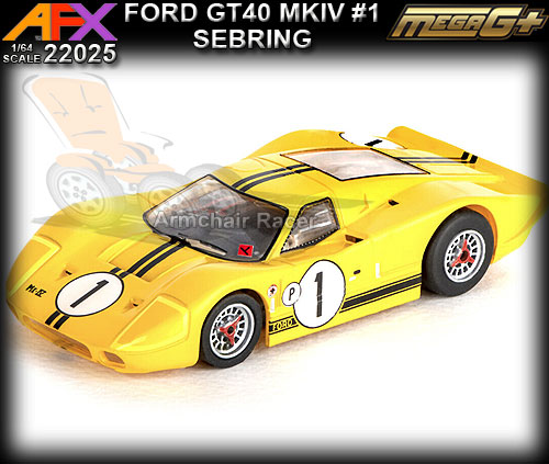 AFX HO 22025 - Ford GT40 MKIV #1 Sebring (yellow)