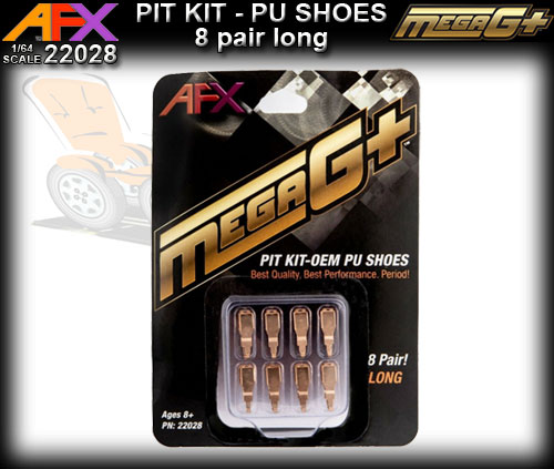 AFX 22028 - MEGA G+ Pit Kit - PU Shoes - 8 pair long