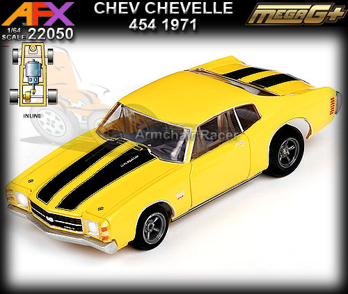 AFX HO 22050 - Chevrolet Chevelle 454 1971 (yellow with black)