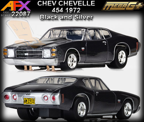AFX HO 22087 - Chevrolet Chevelle 454 1972 (black with silver)