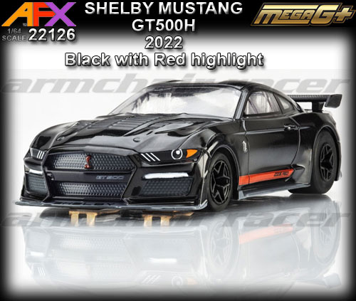 AFX HO 22126 - Shelby Mustang GT500H 2022 - Black with Red