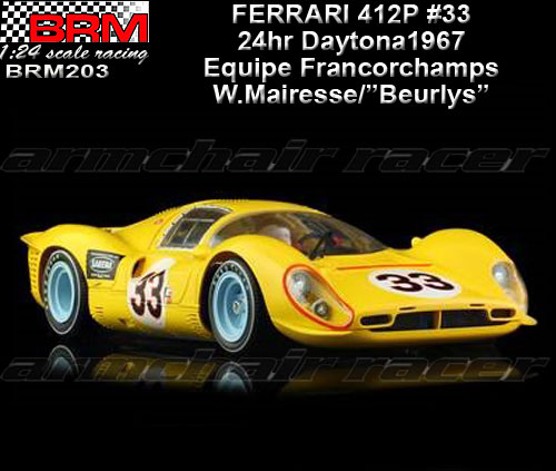 BRM 1:24 BRM203 - Ferrari 412P - 24hr Daytona 1967 #33