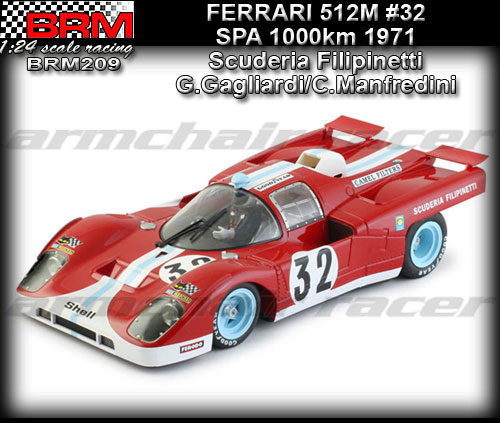 BRM 1:24 BRM209 - Ferrari 512M - 1000km SPA 1971 #32