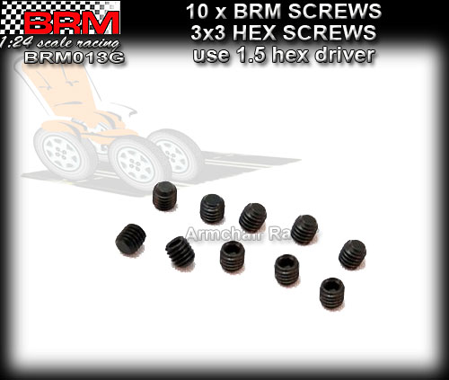 BRM SREWS S013G - 3x3 Grub Screw x 10 (use 1.5mm hex)