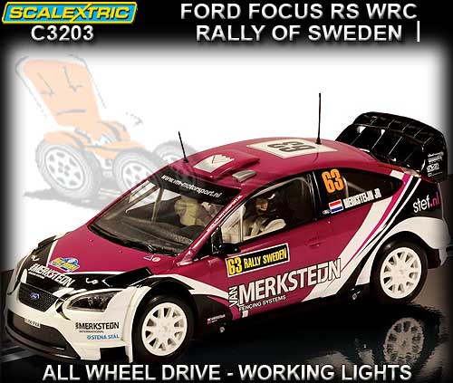 SCALEXTRIC C3203 - Ford Focus RS WRC - #63 Rally Sweden 2010 4WD