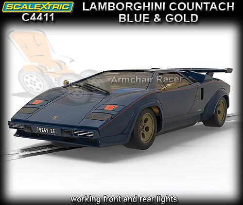 SCALEXTRIC C4411 - Lamborghini Countach - Blue with Gold (DPR)