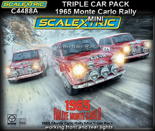 SCALEXTRIC C4488A - 1965 Monte Carlo Rally Mini - triple pack