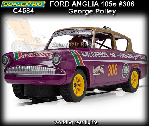 SCALEXTRIC C4584 - Ford Anglia 105e George Polley #306