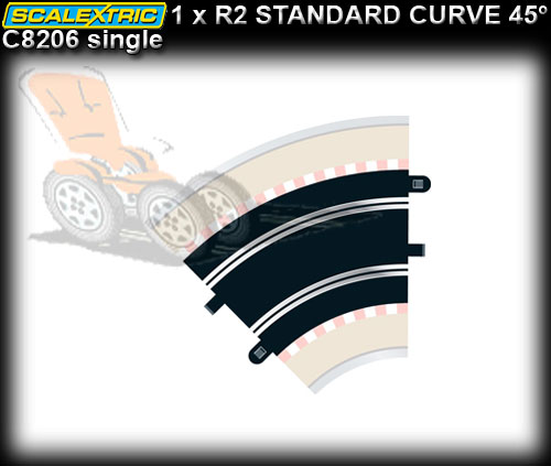 SCALEXTRIC TRACK C8206 - R2 Curve 45 degree - single piece