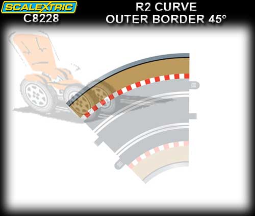 SCALEXTRIC BORDER C8228 - R2 4 x Outer Border 45 degree