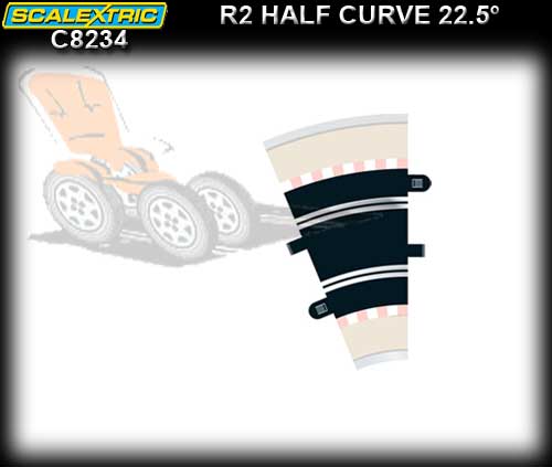 SCALEXTRIC TRACK C8234 - R2 Half Curve 22.5 degree