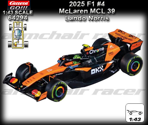 CARRERA GO 1:43 64294 - 2025 F1 McLaren MCL 39 - Lando Norris #4