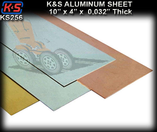 KS256 - K&S Aluminum Sheet 4" x 10" x 0.032" Thickness
