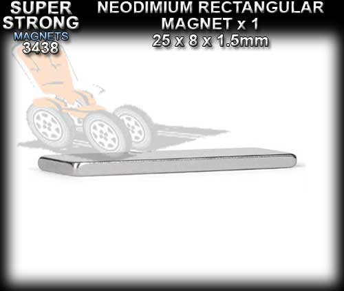 MAGNET 3438 - Rare Earth Magnet - 25 x 8 x 1.5mm