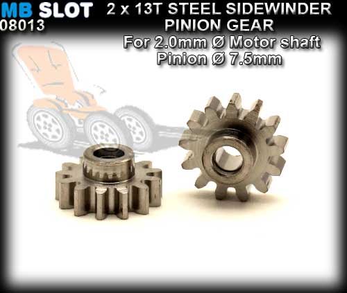 MBSLOT SIDEWINDER PINION GEAR MB08013 - 13T Steel Pinion Gear