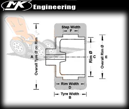 MJK 4263 - 4 x rear tyres to suit Scalextric Torana