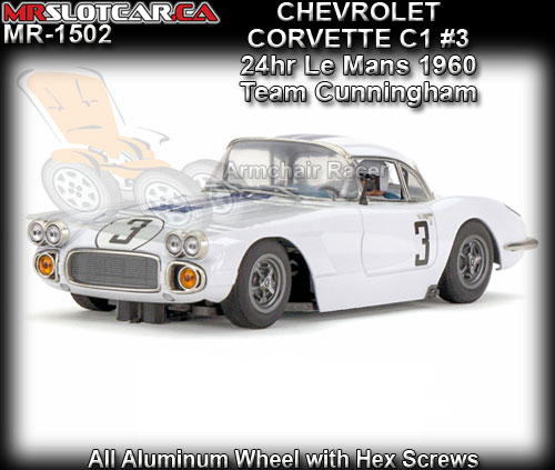 MR SLOTCAR MR1502 - Chevrolet Corvette C1 - 24hr Le Mans 1960 #3