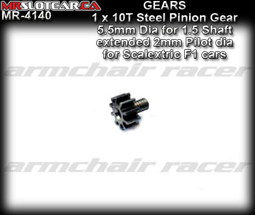 MR SLOTCAR GEARS MR4140 - 10T Steel Pinion Gear 5.5mm diameter