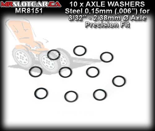 MR SLOTCAR AXLE WASHERS MR8151 - Axle Washers 0.15mm for 3/32in