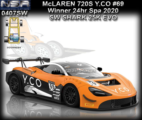 NSR 0407SW - McLaren 720S GT3 - 24hr SPA 2020 winner #69