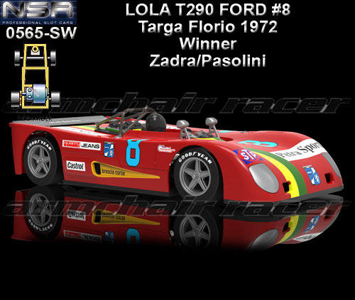 NSR 0565SW - Lola T290 Ford - winner Targa Florio 1972 #8