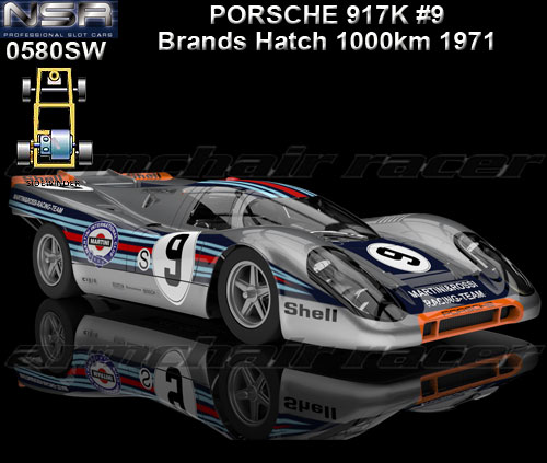 NSR 0580SW - Porsche 917K - Brands Hatch 1000km 1971 #9 Martini