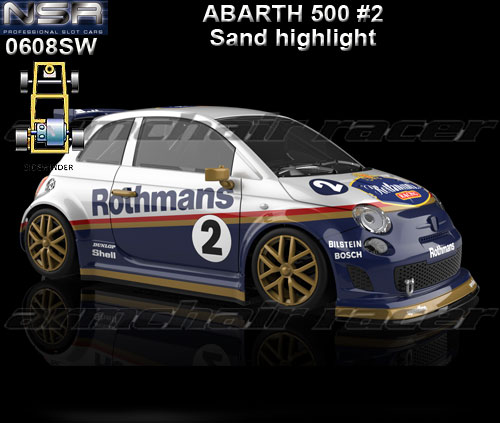 NSR 0608SW - Abarth 500 - Rothmans #2 (sand highlight)