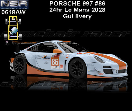 NSR 0618AW - Porsche 997 - 24hr Le Mans 2018 #86 Gulf livery