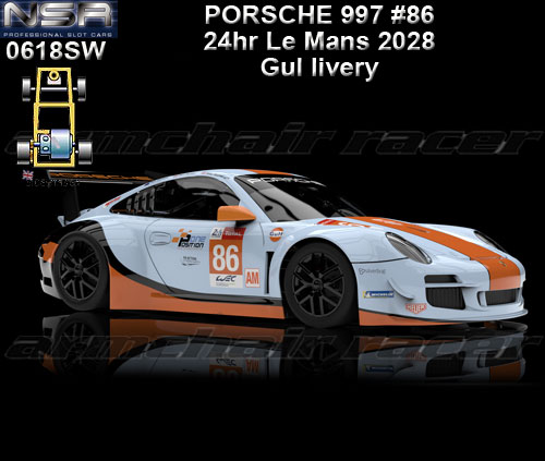 NSR 0618SW - Porsche 997 - 24hr Le Mans 2018 #86 Gulf livery