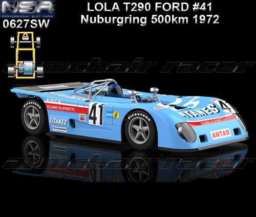 NSR 0627SW - Lola T290 Ford - Nurburgring 500km 1972 #41