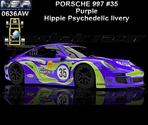 NSR 0636AW - Porsche 997 - Purple Hippie Psychedelic livery #35