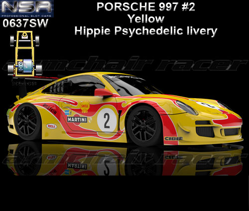 NSR 0637SW - Porsche 997 - Yellow Hippie Psychedelic livery #2