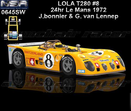 NSR 0645SW - Lola T280 - 24hr Le Mans 1972 #8