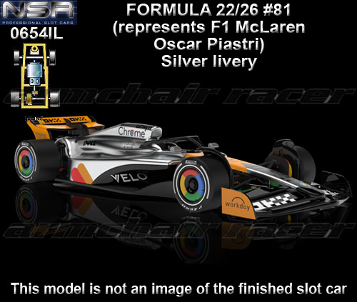 NSR 0654IL - Formula 22/26 - Silver livery #4 (Oscar Piastri)