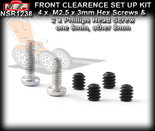 NSR SCREWS 1238 - 4 x 0.5" M2.5 Hex Screws + Phillip head screw