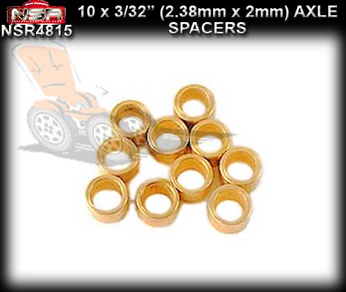 NSR SPACERS 4815 - 10 x brass spacers for 3/32 axles