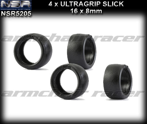 NSR TYRES 5205 - Ultragrip slick tyres 16 x 8mm