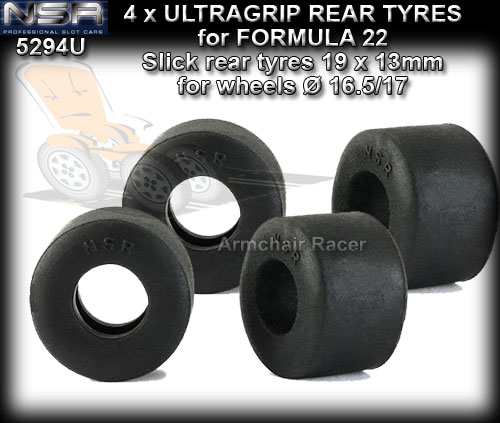 NSR TYRES 5294U - Formula 22 Ultragrip rear tyres 19 x 13mm