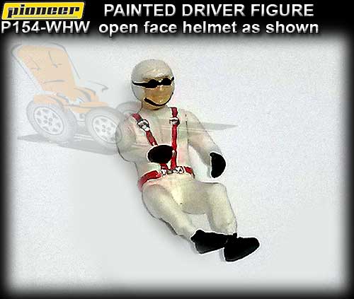 PIONEER FIGURE P154-WHW - 1 x full length racing driver in white