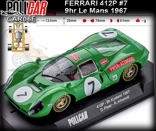 POLICAR CAR06E - Ferrari 412P - 9hr Kyalami 1967 #7